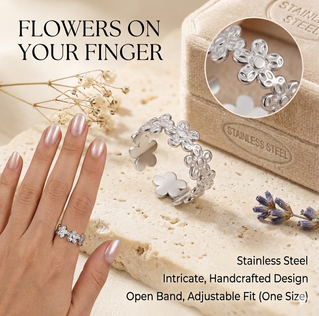 The Revliss "Elowen" Silver Daisy Band