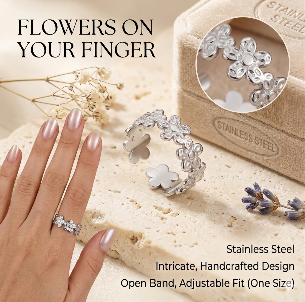 The Revliss "Elowen" Silver Daisy Band