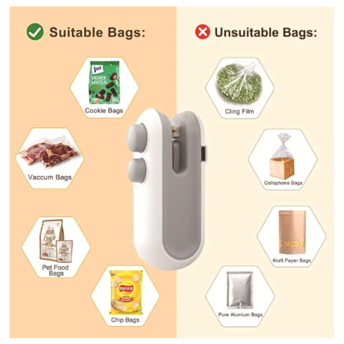 Handheld Mini Heat Bag Sealing Machine for Food Packaging and Plastic Sealing