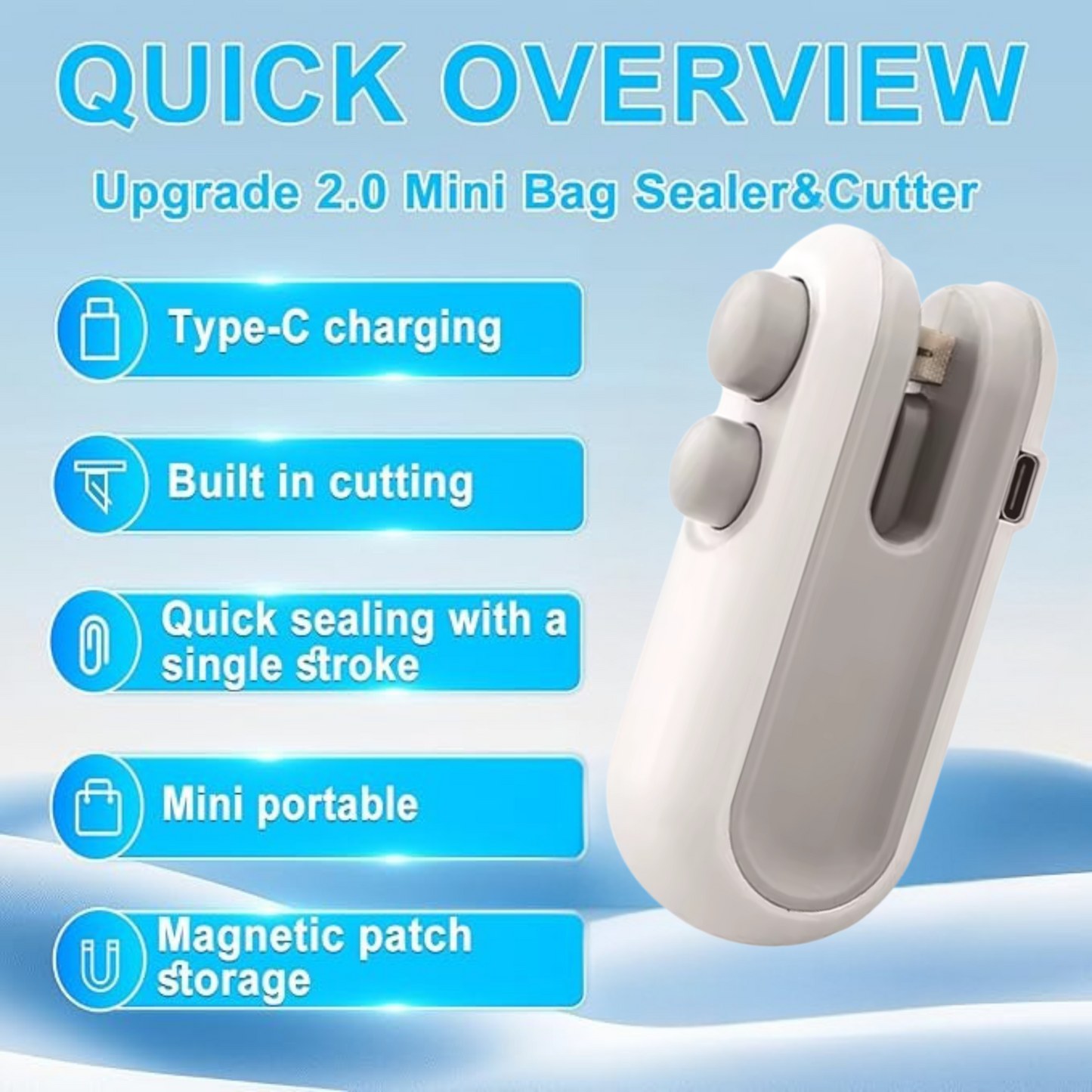 Handheld Mini Heat Bag Sealing Machine for Food Packaging and Plastic Sealing